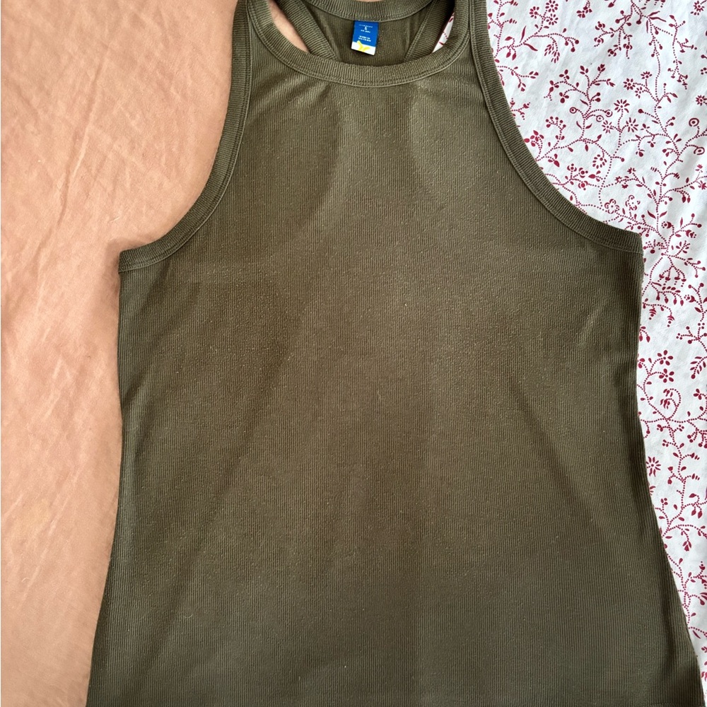 Olive Green Racerback Tank Top